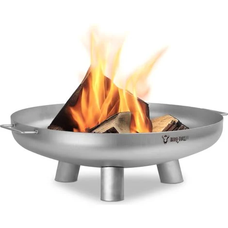 BBQ-Toro Braciere in acciaio inox Ø 70 cmArgentoFocolare da esterno con 3 gambe e 2 maniglie
