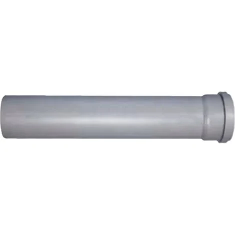 Tubo di scarico in pp-tech grigio dn 32 lunghezza 2000 mm con estremità lisce bampi tem322000