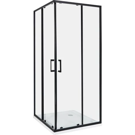 Box Doccia Vetro Temperato Telaio Alluminio Doppia Porta 80 x 80 x 185 cm Tela