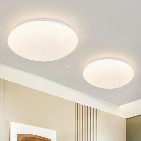 Lampada da soffitto LED, Set di 2， decoro a cielo stellato, plafoniera luce bianca 4.000KLED integrati 5W, lampadario per camera da letto o soggiorno a risparmio energetico, plastica
