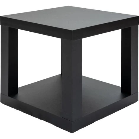 cubo multifunzione tavolino e comodino in mdf e pvc nero 40x40x38 cm