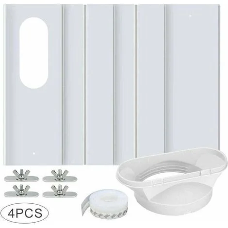 Kit per finestra per condizionatore portatile con raccordo universale, guarnizione regolabile in PVC rinforzato per finestre, kit di ventilazione per condizionatore per porte scorrevoli con tubo di sc
