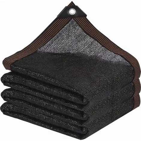 Telo ombreggiante - Rete ombreggiante da giardino con occhielli, copertura ombreggiante per esterni per pergola, patio, piante, serra, pollaio, nero, tasso di ombreggiatura del 90% (2x2 m)