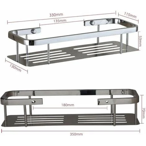 Mensola da bagno in acciaio inox – Robusto portaoggetti per doccia, 35 cm, design minimalista e resistente all'umidità