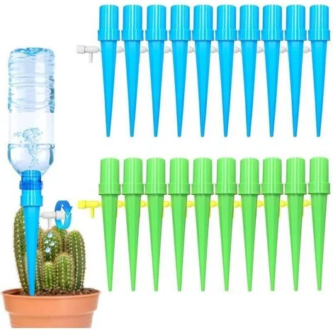 Kit di irrigazione a goccia da 20 pezzi, irrigazione automatica per piante da interno ed esterno, flacone per irrigazione a goccia regolabile per vasi, per giardini interni ed esterni