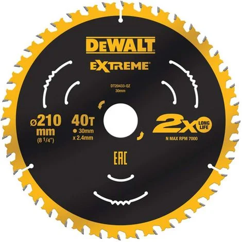 DeWALT Accessori - Disco da taglio per legno, 210x30 mm, 44 denti DT20433