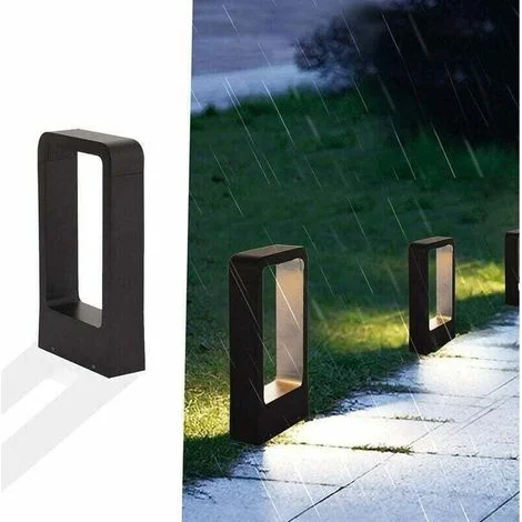 Paletto luminoso a LED con presa elettrica, 7W, 3000k, IP65, illuminazione per esterni, lampada da giardino, nero, design bianco caldo, apparecchio di illuminazione decorativo impermeabile, IP65-3016c