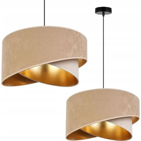 LAMPADA A SOSPENSIONE LAMPADARIO DA SOFFITTO PARALUME IN VELLUTO DORATO