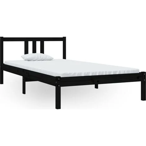 Maison Exclusive - Giroletto Nero in Legno Massello 100x200 cm