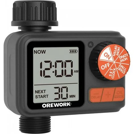 Timer per irrigazione Orework Pro-DialTimer digitale per rubinetto da giardino a 1 zona