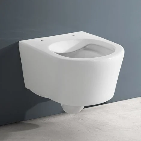 Wc sospeso bianco design tondo in ceramica con scarico Rimless Ukra
