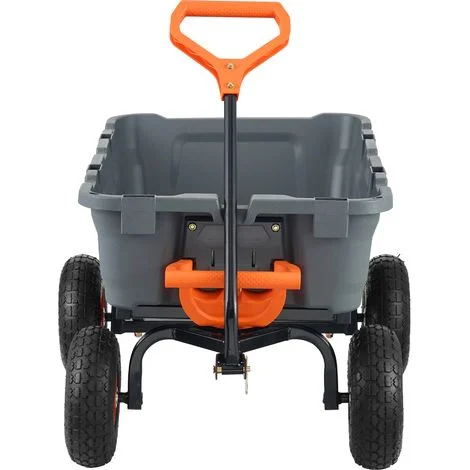 Mophorn Carrello ribaltabile - Carro da giardino in poliestere con telaio in acciaio, capacità di 800 libbre, maniglia convertibile 2 in 1, carriola multiuso con pneumatici da 10 pollici