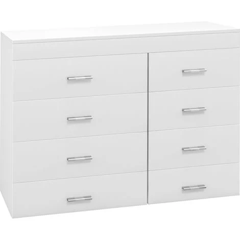 Mobile con Cassetti Cassettiera in Legno per Camera, Cucina, Bagno 90×35×73cm Bianca