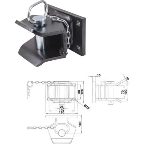 Gancio traino fisso omologato 64046 Cermag 6000 kg carico verticale 500 kg