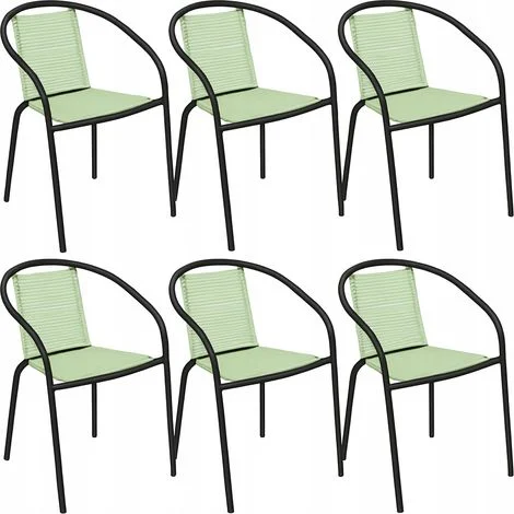 6 poltrone da giardino BISTRO in corda, comode sedie da giardino per balcone o giardino