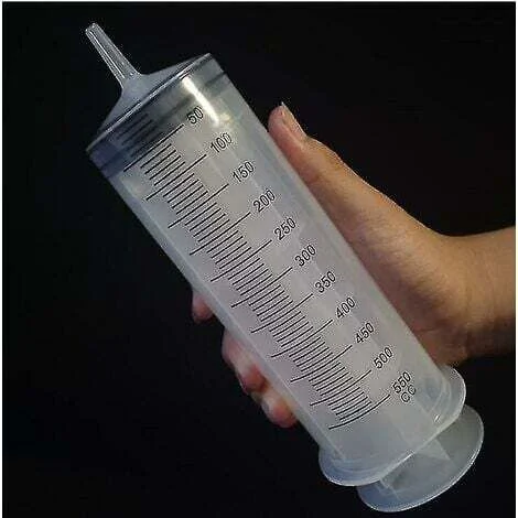 Siringa di grande capacità da 500 ml, pompa riutilizzabile con tubo di alimentazione dell'inchiostro da 1 m.