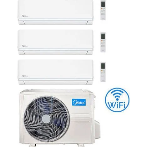 Climatizzatore Condizionatore Midea Evolution R32 WiFi Trial Split 9000 + 9000 + 12000 BTU con U.E. M3OG-21HFN8-Q INVERTER Classe A++/A+