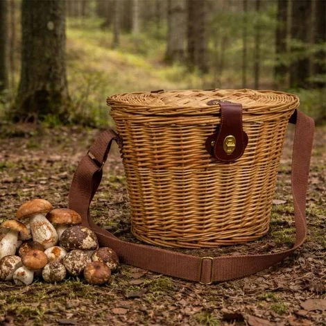 Cesto Oliver in vimini per Funghi con Coperchio Ovale 34 x 25 x h 26 cm