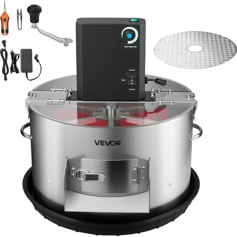 VEVOR Tagliabordi per Foglie Gemme, Manuale ed Elettrico, Tagliabordi da 370 mm con Lame in Acciaio Inox, Taglio Visivo, Macchina da Taglio Idroponica a Umido e a Secco con Vassoio, per Piante