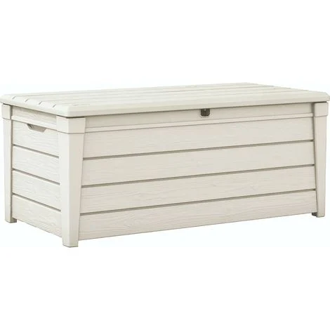 Dmora - Cassapanca outdoor Wawa, Baule da giardino, Contenitore da esterno, Panchina contenitore da esterno, 145x70 h60 cm, Bianco
