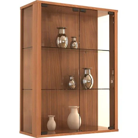 Vetrina in vetro VCM sospesaVetrina vetrina con vetro di sicurezza ESGDimensioni: A. 80 x L. 60 x T. 25 cmVetrina appesa vetroModerno e salvaspazioVetrina in vetro - Udina (nucleo noce)