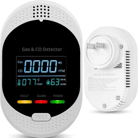 Rilevatore 4-in-1 di Gas e Monossido di Carbonio - Doppio Sensore con Indicatore di Temperatura/Umidità