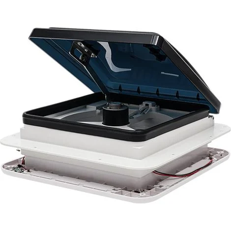 Lucernario per camper 28x28 cm – Ventilatore da tetto a LED silenzioso 12V, oblò insonorizzato IP68 per caravan, 6 velocità 30W, ventilazione a tetto aperto, accessorio per finestra del tetto del camp