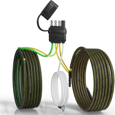 Cablaggio per rimorchio a 5 fili e 4 pin da 22 piedi per il rifacimento delle luci posteriori su entrambi i lati, kit luci per rimorchio Wishbond in rame puro