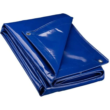 Wiltec Telone occhiellato blu 4 x 6 m resistente alle intemperie e a raggi UV, impermeabile, robusto telo di protezione in poliestere 650 g/m² con rivestimento in PVC