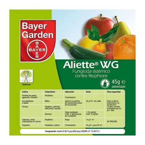 Fungicida sistemica Bayer aliette wg oltre 45 gr