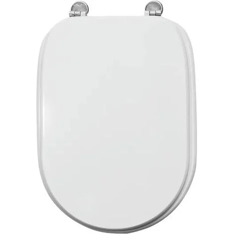 Sedile wc in mdf bianco serie tesi con cerniere metalliche regolabili