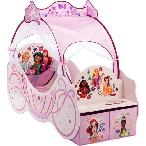 Principesse Disney Lettino a Carrozza con contenitori e baldacchino Disney Home