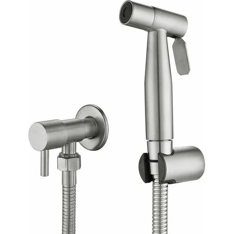 Ulisem Spruzzatore per WC in acciaio inox per bidet e WC, Kit spruzzatore per bidet, Spruzzatore per rubinetto, Spruzzatore per WC, T-Audace