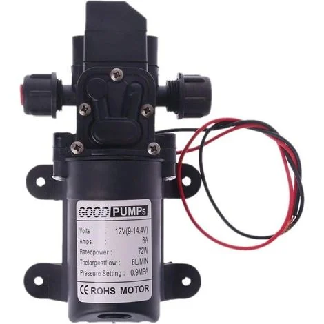 Pompa dell'acqua per camper 12V DC 12V 60W 130PSI 6L/min Pompa dell'acqua ad alta pressione Pompa di adescamento a membrana Pompa dell'acqua per camper (Tensione: 12V)
