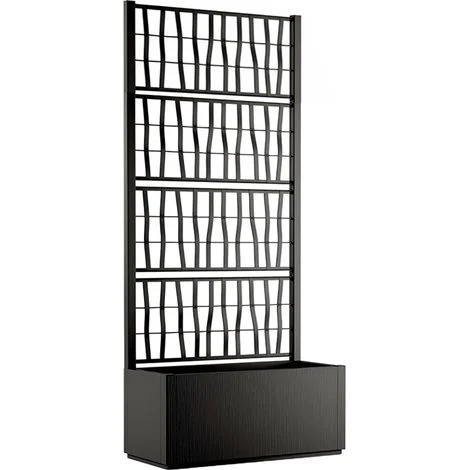Fioriera alta cm 175 con vaso largo cm 80 Spalliera Grigliata separe' Grafite rampicante modulabile e componibile per Esterni Giardini Terrazze separatore ambienti locali commerciali