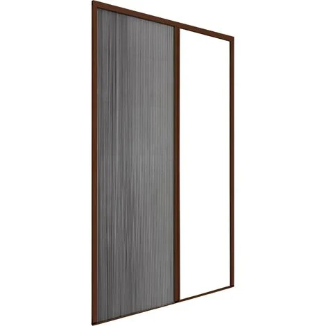 Zanzariera Plissettata Laterale Marrone Guida Bassa Porta 105x240