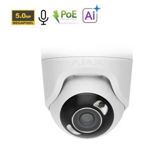 AJAX TURRETCAM HL 5MP AI POE WHITE - 126261 (2.8MM 110°)