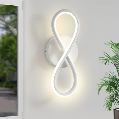 GBLY Applique Murale LED d'interno Moderna: Applique Murale per Scaletta Camera da Letto Salotto Corridoio Design Cool 7W Design Curvo Appliques Murales Decorative Bianco Bianco Caldo 3000K