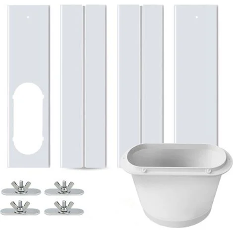 Kit per finestra per condizionatore portatile, 1 adattatore per finestra o 4 piastre di tenuta regolabili per finestra, kit di piastre scorrevoli per finestra - Crezuo