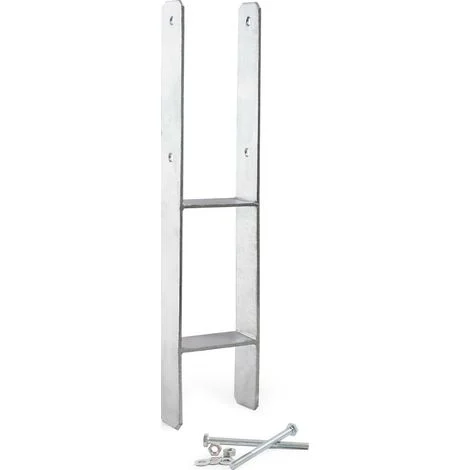 XPOtool Supporto palo zincato a caldo 91x600mm Staffa ad H per ancoraggio pali