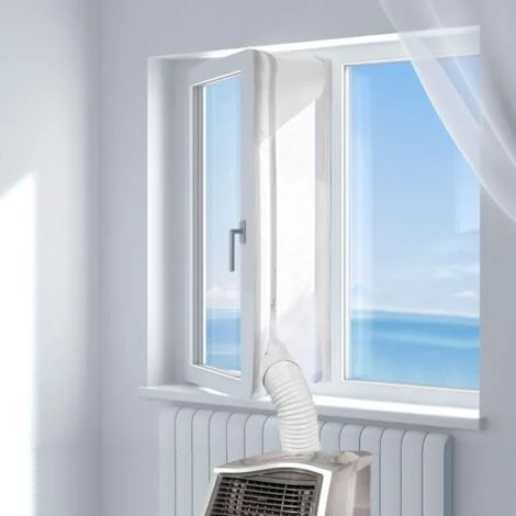 400 cm tessuto sigillante per finestre per climatizzatori mobili e asciugatrici – funziona con tutti i climatizzatori mobili, installazione semplice