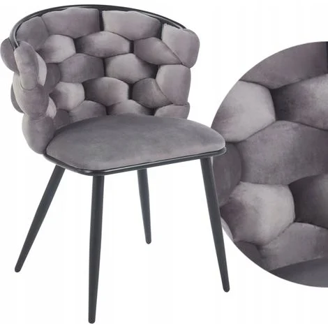 Sedia K47-FX (B) in velluto grigio