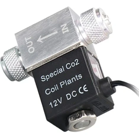 Elettrovalvola per regolatore di sistema CO2 per acquario, DC 12V, uscita collegata a M10, filettatura esterna da 1", testa singola, bassa temperatura, versione silenziosa