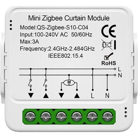 Modulo interruttore per tapparelle intelligenti Crezuo, interruttore Wi-Fi per tende e tapparelle, compatibile con Alexa e Google Home per il controllo vocale, timer intelligente, motore a parete-Crez