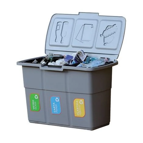 PATTUMIERA PER RACCOLTA DIFFERENZIATA 3 SCOMPARTI SEPARATI- cm 75x37x h. 50- FF- pezzi 1