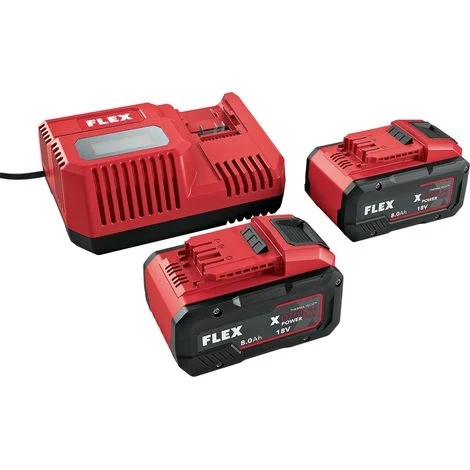 Set di avviamento per batterie Flex P-Set 18-88 R, 2x 8,0 Ah/ 18 V + caricatore rapido