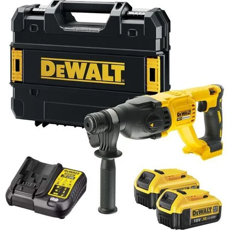 Trapano a batteria DEWALT - SDS-PPLUS 2 batterie da 4,0Ah, caricabatterie, valigetta + 6 punte e 3 scalpelli - DCH133M2K