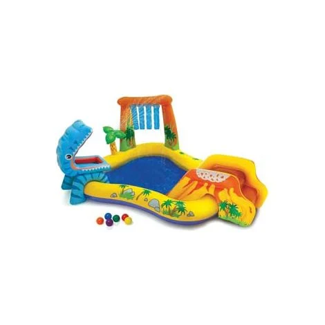 PISCINA GONFIABILE RETTANGOLARE GIOCO DINOSAURO+3 ANNIcm.249x191x109h.peso kg.5,20 (57444)INTEX