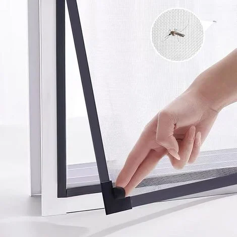 Zanzariera magnetica regolabile fai-da-te per finestre, dimensioni massime 80 x 120 cm, adatta a qualsiasi rete in fibra di vetro di dimensioni inferiori con telaio grigio