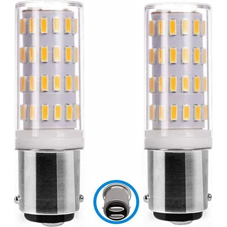 Lampadina LED BA15d da 5W 12V-24V, attacco a baionetta a doppio contatto, equivalente a 50W, luce bianca calda 3000K, per illuminazione di apparecchiature a bassa tensione, confezione da 2
